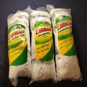 Lot Of 3 Libman Tornado Twist Mop Head Refill Heavy-Duty Cotton Cleaning